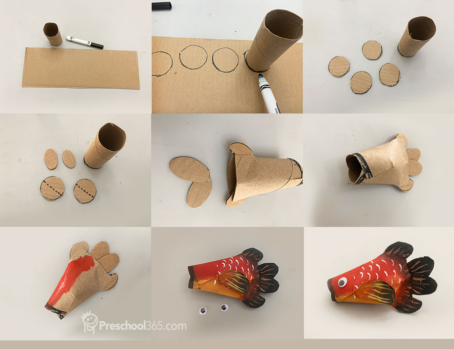 Steps to make a beautiful paper fish craftwork