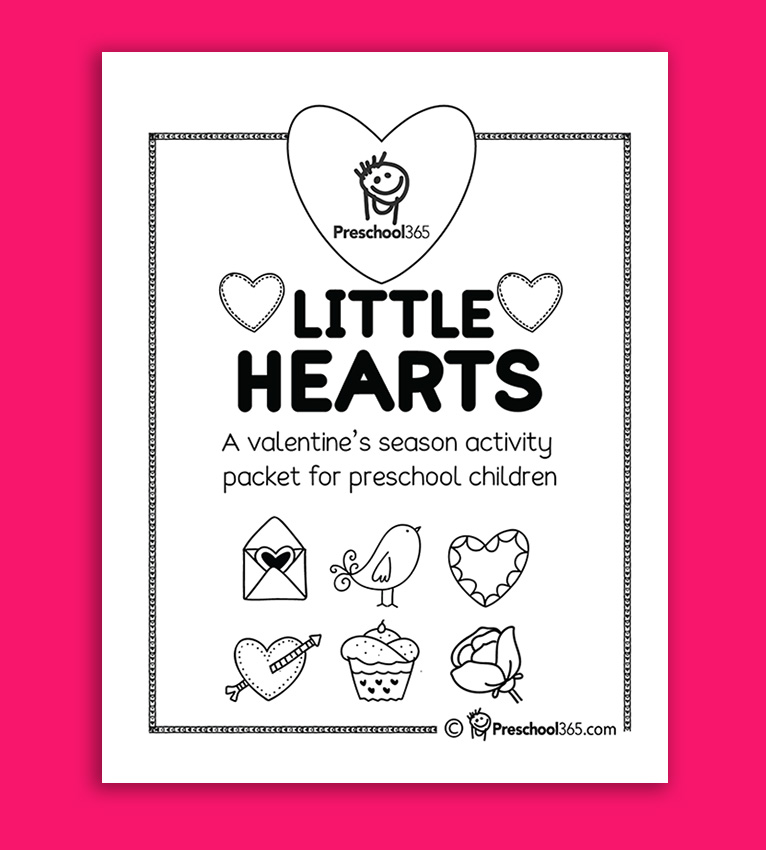 Fun Valentines Day Activity Packet for preschool children 3-5 year olds