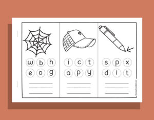 Three letter word book kindergarten