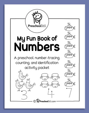 Preschool number tracing activity