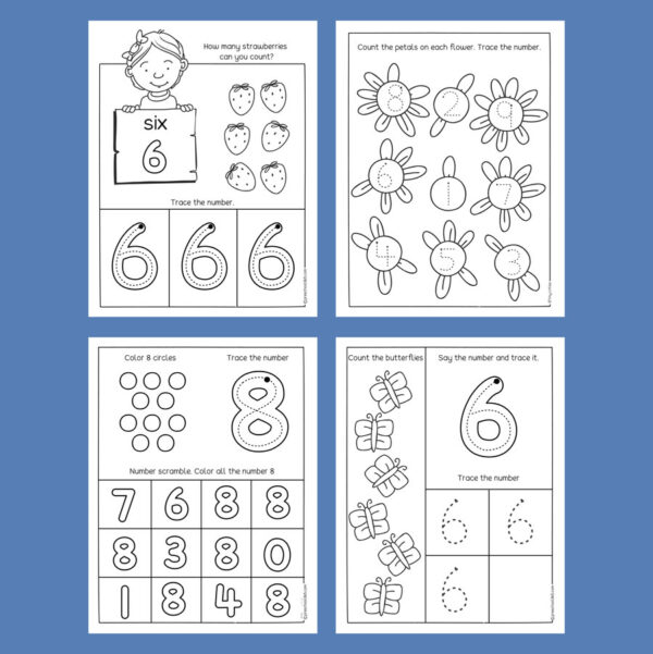 Counting & Number Tracing Activity Pack (Numbers 1-10)