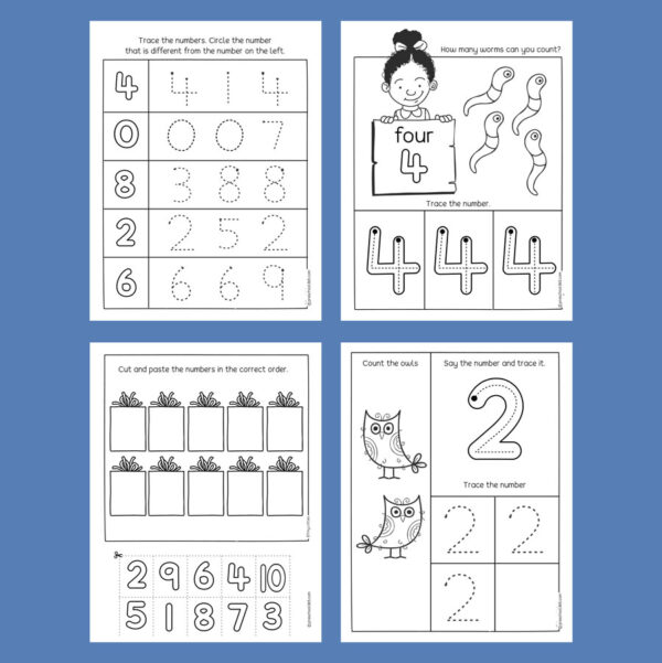 Counting & Number Tracing Activity Pack (Numbers 1-10)