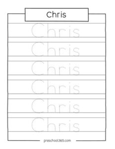 Name practice work sheets for kindergarten kids