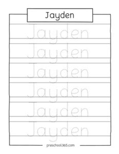 Name practice printables for preschool