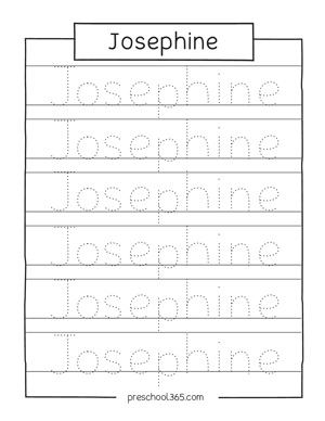 Name practice printables for preschool
