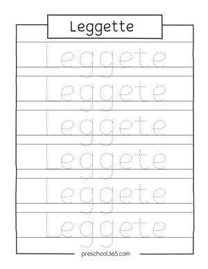 free name tracing sheets for preschool children