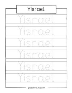 Free name tracing sheets for preschool children