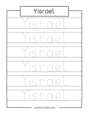 Name tracing worksheets for homeschool kids
