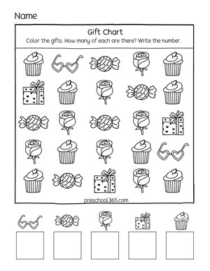 Free love hearts activity sheets for kindergartens