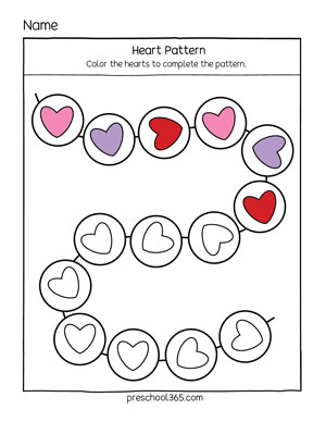 Heart Month Day Activity sheets