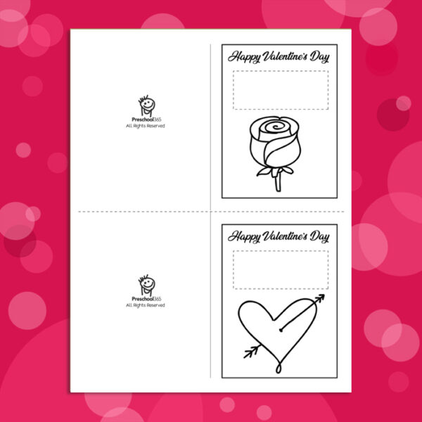 Preschool valentines Day Card for children