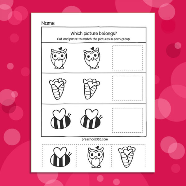 Valentines day printables for prek homeschools