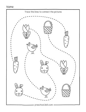 Preschool tracing theme for Easter