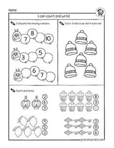 I can count 1-10 activity pack for PreK and Kindergarten