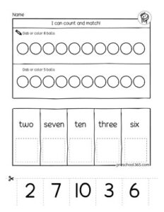 I can count 1-10 activity pack for PreK and Kindergarten