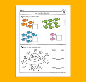 I CAN COUNT numbers 1-10 activity packet for 4-6yr olds