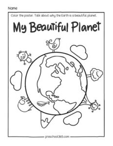 Planet Earth Day Activity worksheets for first grade