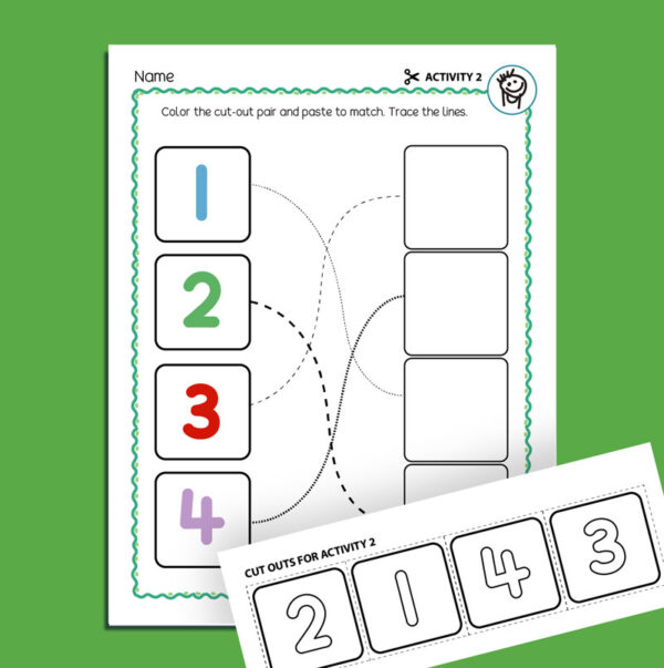 Preschool cut-and-paste matching activity