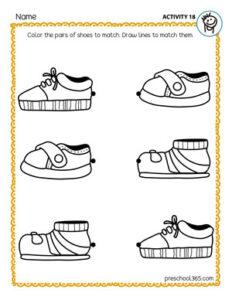 Match, paste, and trace activity Preschool pre-writing activity