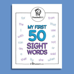 Fun 50 Sight word 'be' Activity sheet for kindergarten and first grade reading