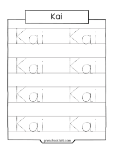 Free printables name tracing sheets for preK children