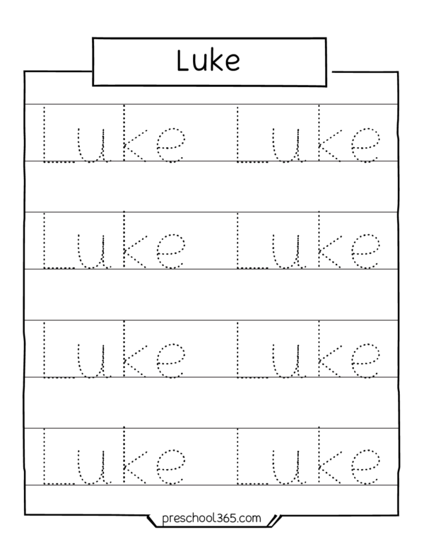 preschool-practice-name-tracing-sheets-luke | Preschool365