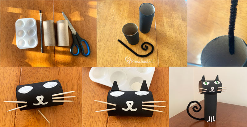 How to make a cute halloween cat craft with paper