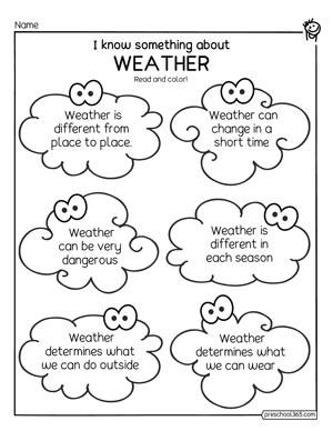 Facts about weather activity for first graders