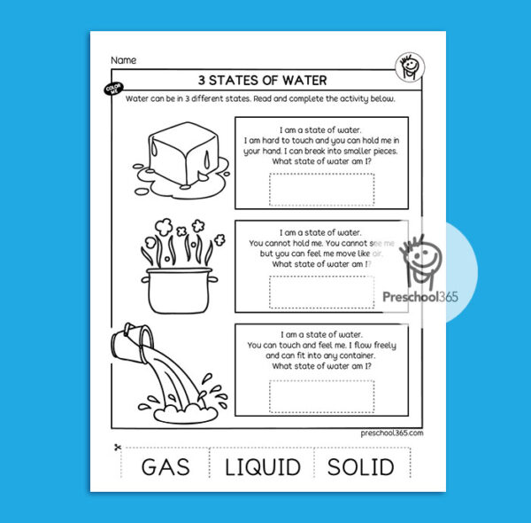 childrens water science activity printable