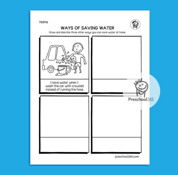 How to save water at home first grade worksheet