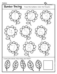 Simple Spring Numbers Theme Activity Sheets L1