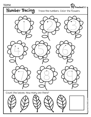 Simple Spring Numbers Theme Activity Sheets L1