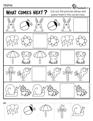 Spring numbers sequencing for preschoolers
