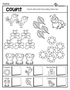 Simple Spring Numbers Theme Activity Sheets L1