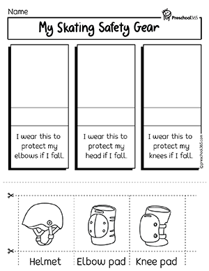 Kids Skating Safety Gear worksheets