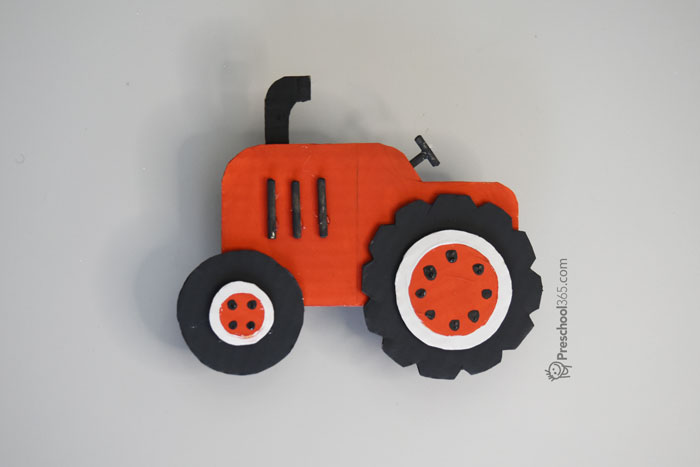 Cute farm tractor craft for children