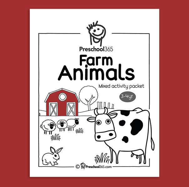 My Farm Animals Preschool Activity Packet (18pages)
