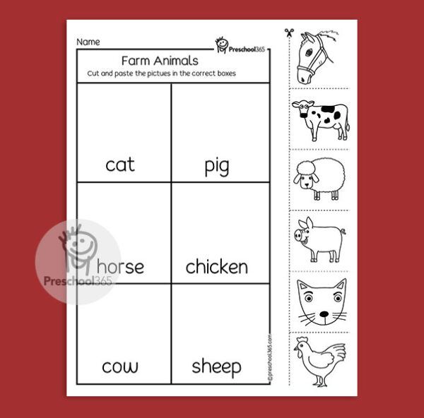 Free animal sorting printables for homeschool children