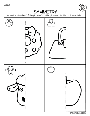 Free activity sheets on symmetry drawing