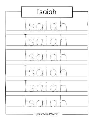 Free name tracing sheets for preschool homeschool