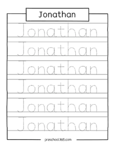 Free name tracing sheets for preschool children