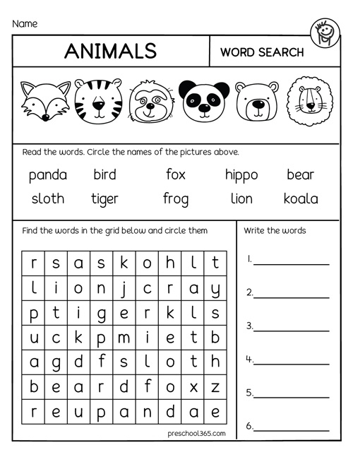 2 picture and word search activity for kindergarten children 11