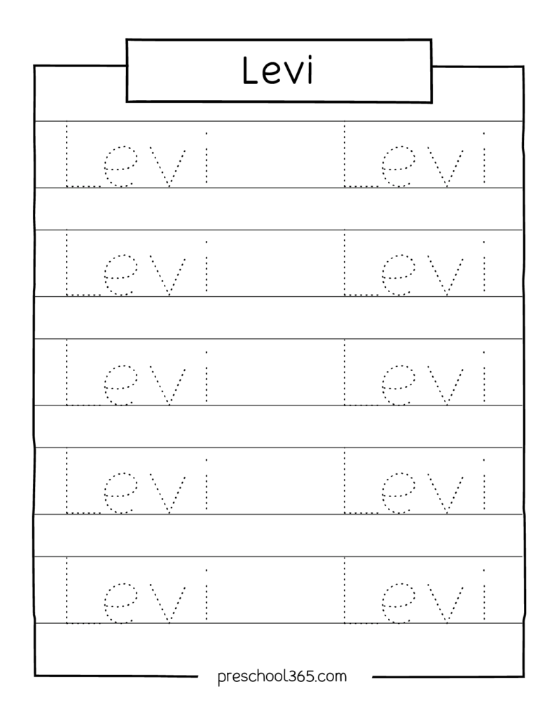Free name tracing sheets for children