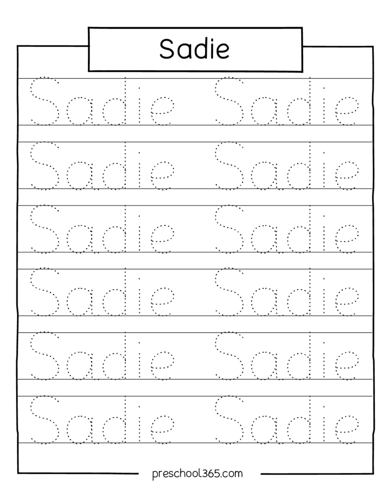 Learn to trace your name preschool worksheet