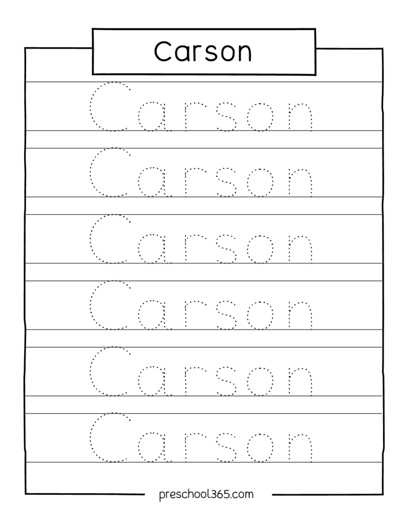 Quality name tracing activity for preschool homeschool