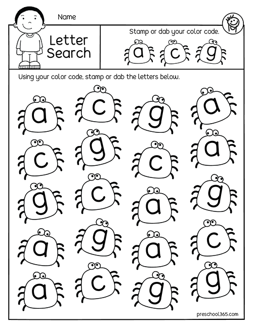 Lowercase Do A Dot Letter Recognition Activity