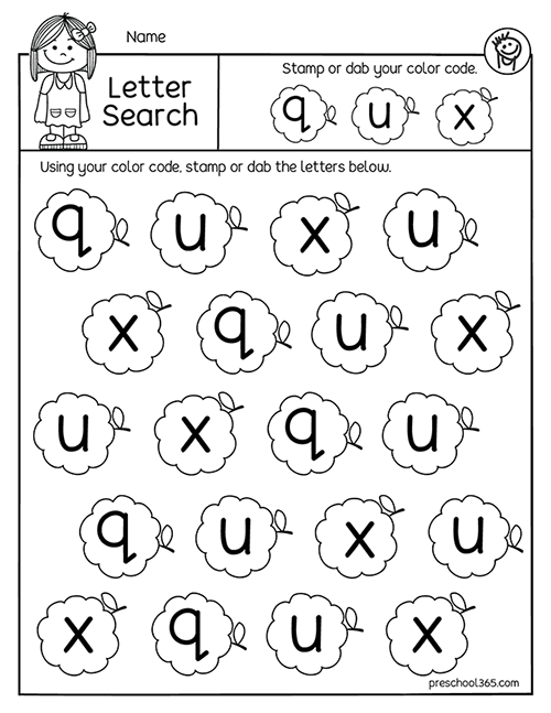 Find and dab it preschool worksheet