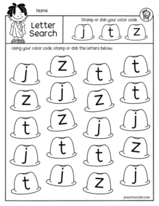 free lowercase find the letter and stamp activity