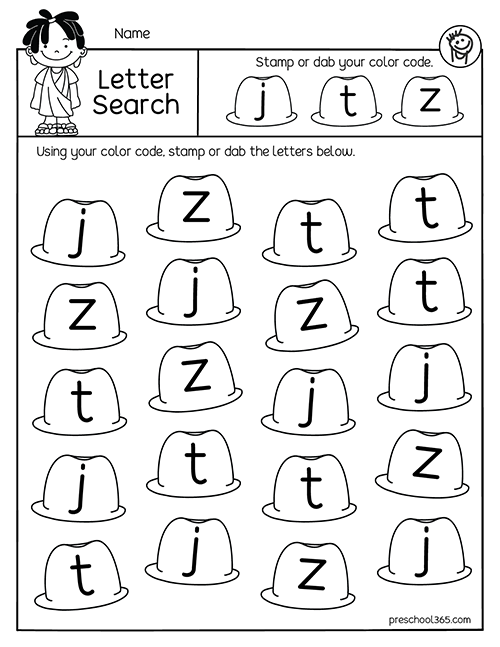 free lowercase find the letter and stamp activity