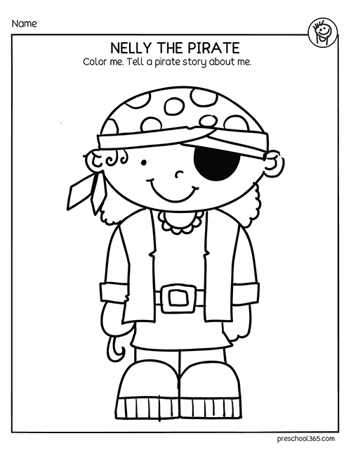Nelly the pirate preschool color activity